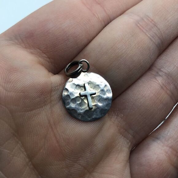 💛 925 Vintage Cross Charm/Pendant - Picture 3 of 3